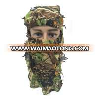 Outdoor Camo Full Head Net 3D Leafy Camo Hunting Face Mask